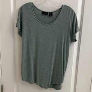 Adrienne Vittadini Heathered Green Short Sleeve Tee